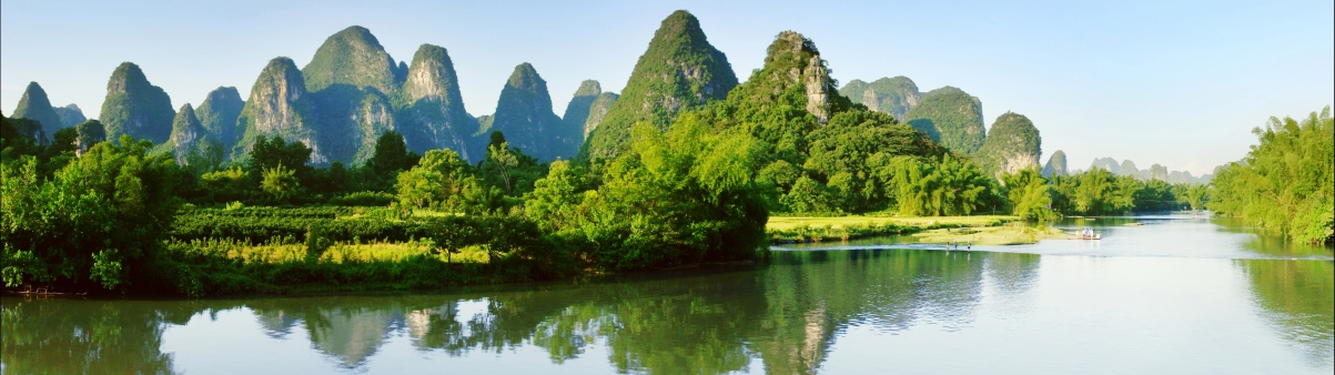 桂林山水全景5120x1440风景桌面壁纸图片