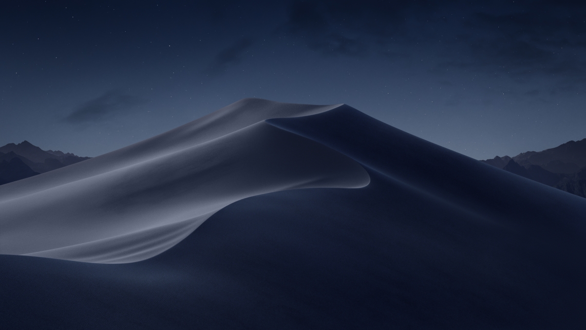 苹果自带macos mojove Mojave Night 莫哈韦沙漠晚上风景5K桌面壁纸图片