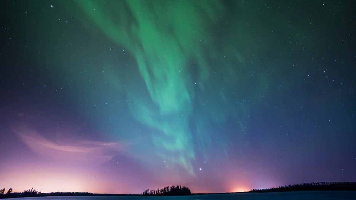 北极光星空夜景风景桌面壁纸图片3840x2160