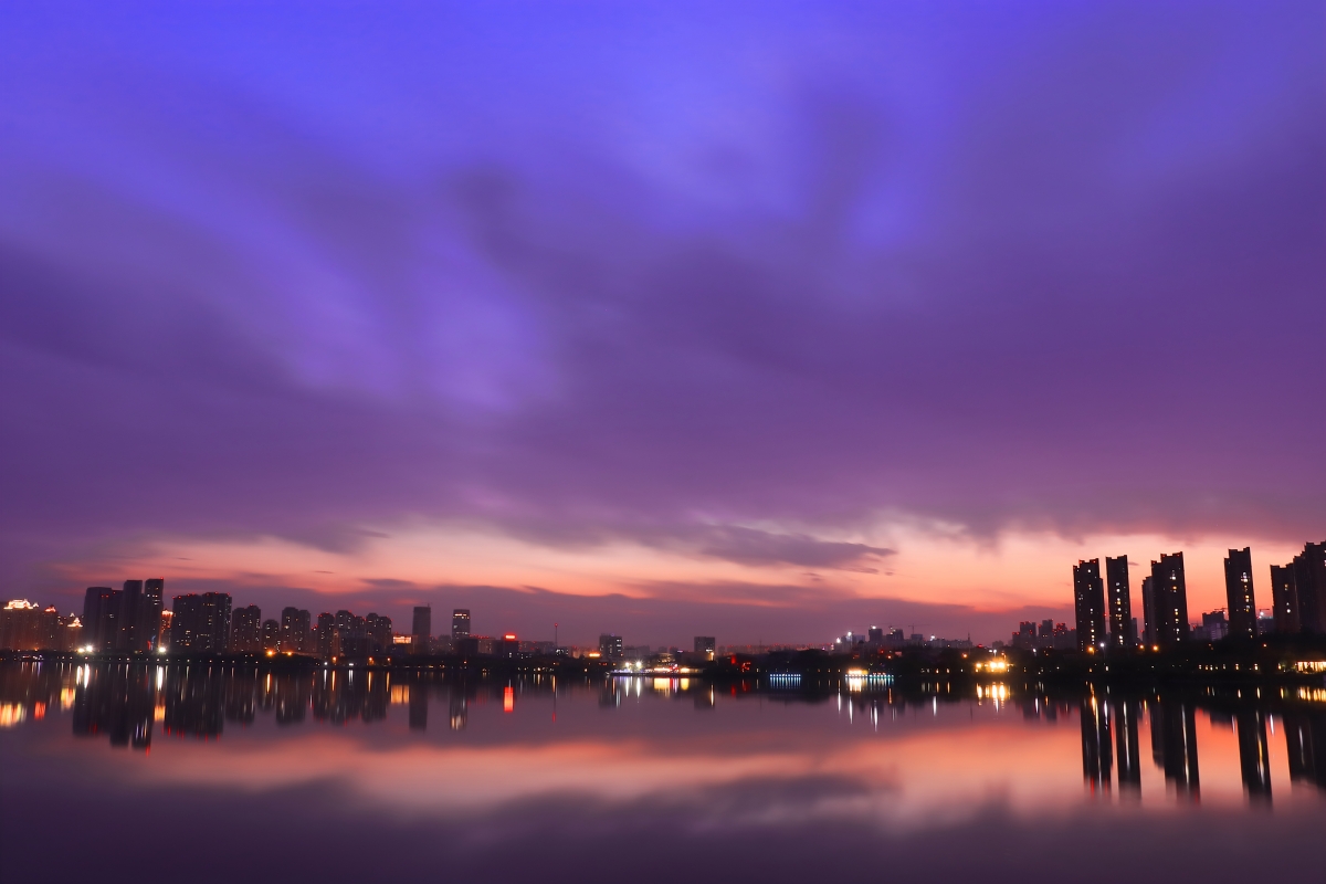 安徽省蚌埠市龙子湖夜景桌面壁纸图片