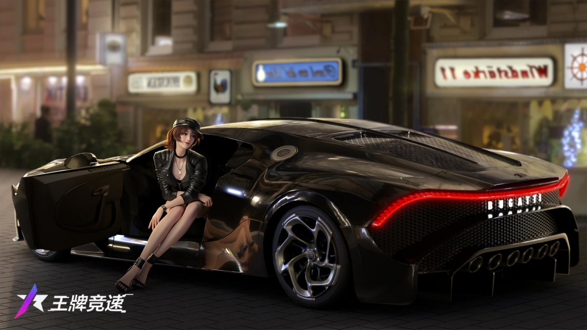 黑色超级跑车 王牌竞速 游戏美女西里桌面壁纸图片