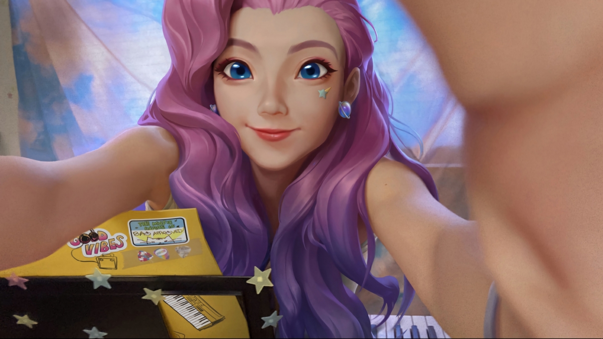 lol紫发美丽女孩Seraphine英雄联盟桌面壁纸图片