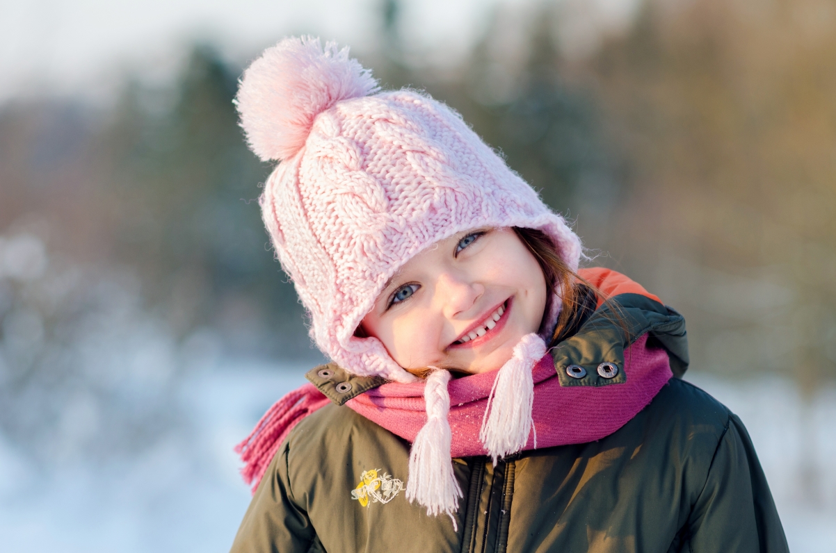 冬季,小女孩,微笑,雪,图片